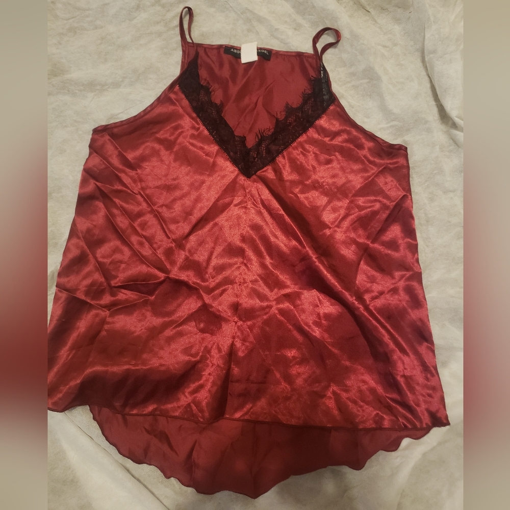 Silk and lace tank top